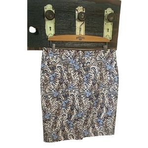 Ann Taylor Floral Paisley Pencil Skirt Size 14